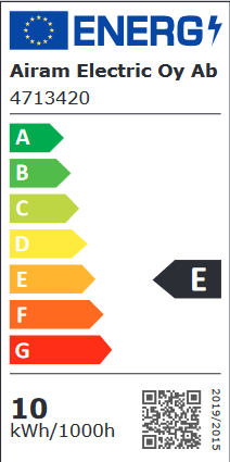 Energiatehokkuusmerkintä LED-E27 Airam PRO, 1060lm, ⌀60×120mm, 12kpl